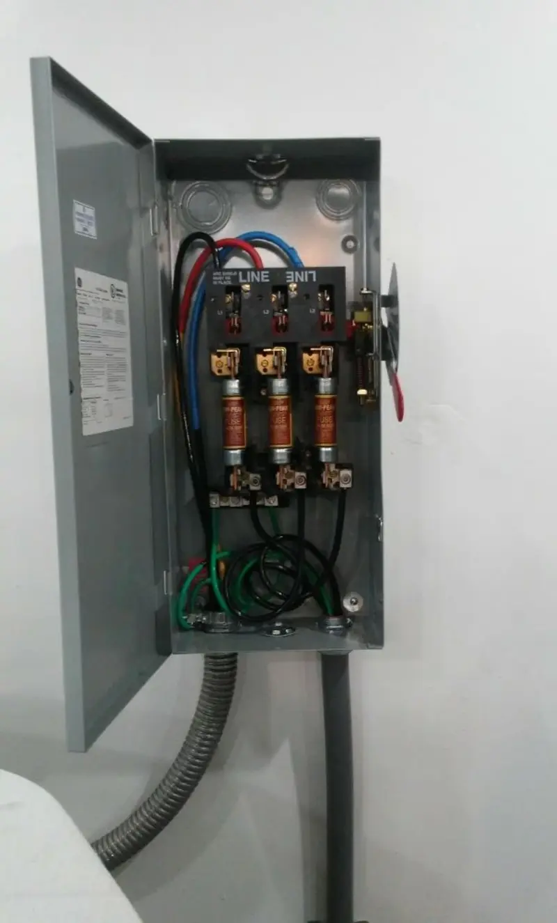 Three-phase disconnect switch installed for Electrical Wiring & Rewiring in Sawmills